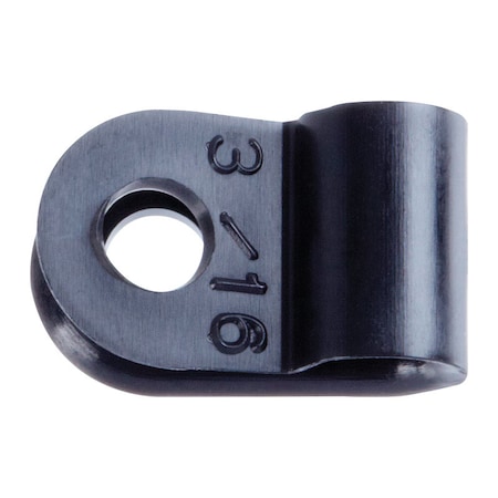 Jandorf Cable Clamp, Nylon, 3/16 in Bundle Dia., Black 61450